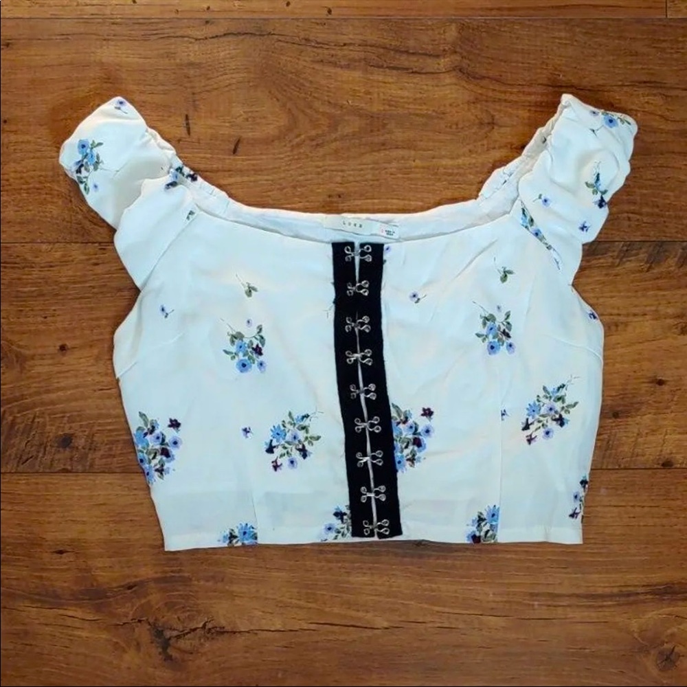 Dainty Floral Corset Crop Top